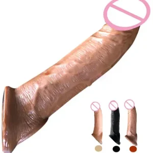 21cm Realistic Peniss Sleeve Extender Large Reusable Peniss Condom Delay Silicone Extension sexx Toy for Men Cock Enlarger Bangladesh (New)