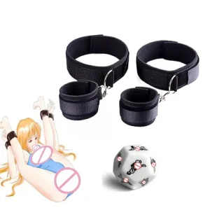 sexx Toys Kit of Bdsm Bondage Handcuffs with Dice Erotic Products for Couples Ankle Cuffs Handcuffs Restraints Erotic Accessories Bangladesh (New)