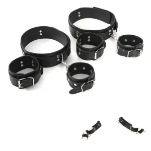 BDSM PU Leather Bondage Gear sexx Handcuff Thigh Restraint Leg Cuffs sexx Toy Set Open Thighs 18 Adult Erotic Games sexxtoy Kits Bangladesh (New)