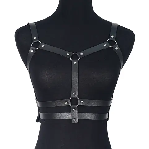 Goth Harness Pu Leather Studded for Women Decor Harness Adjustable Harness Belt Gothic Harness Lingerie Bondage Belt Bangladesh (New)