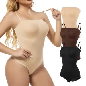 Women s Strapless Jumpsuit Shapewear New sexxy Briefs Bodysuit Butt Lifter Compression Waist Trainer Push Up Backless Shaper Bangladesh (New)