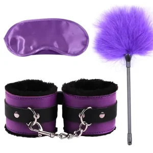 sexx Toys For Women Bdsm Set sexxy Leather Plush sexx Toys Bondage Kit Handcuffs Feather Blindfold Fetish Flirt Goods For Adults Bangladesh (New)