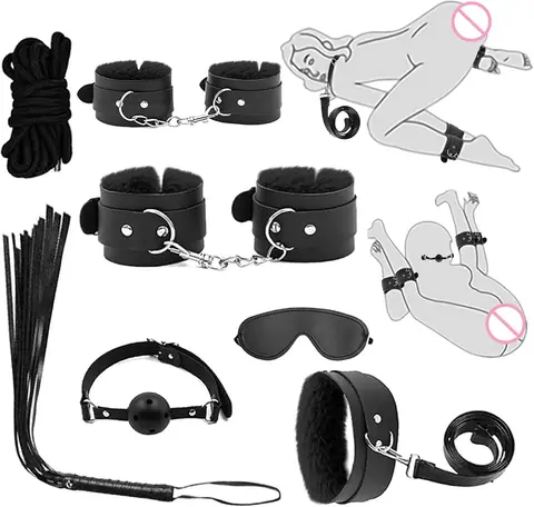 sexxy Toys for Cosplay Couples Adult Products 18 Handcuffs Erotic Accessories Bondage Hemp Rope Mask sexx SM BDSM Bondage Kit Set Bangladesh (New)