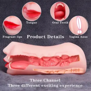 Men s Pocket Stroker Toy with Realistic Textured Mouth Deep Throat Oral Blowjob Male sexx Toy sexx Dolll for Adult Man Masturbation Bangladesh (New)
