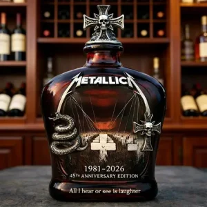 1Pc Metallica 45th Anniversary Limited Edition Whiskey Decanter Rock Band Collectible Glass Bottle with Skull Cross Decor Gift Bangladesh (New)