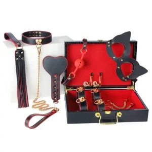 Leather 8 PCS BDSM Bondage Set With Case Adult sexx Games Restraints Kit Exotic Bondage Gear For Couples Bangladesh (New)