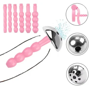 Small Peniss Plug Set Pink Urethral Sound Catheter Stimulation Dilator Hollow Peniss Plug Stick Insert Male sexx Toy Bangladesh (New)