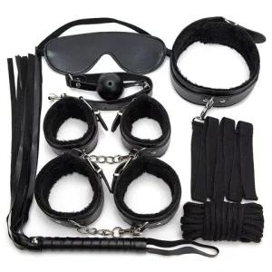 7 piece BDSM soft PU restrained mood set for women adult games slave restraints handcuffs sexx whips men s prostate toys an Bangladesh (New)