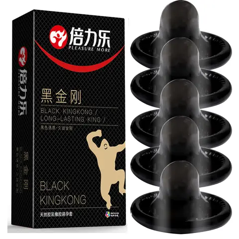 10pcs Condomss Black Durable Ultra Thin Peniss Sleeve Long Lasting Natural Latex Lubricated Condom Men Contraception sexx Products Bangladesh (New)