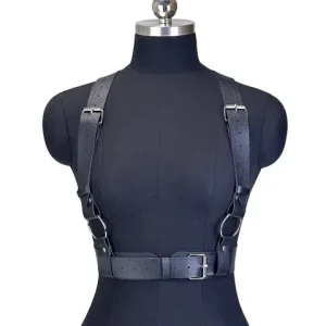 Women Fashion PU Leather Harness Waist Belt Punk Studded Decorative Harness Straps Suspenders Gothic Clothing Accessorie Bangladesh (New)
