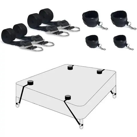 Bed BDSM Kit Set sexx Toy Handcuffs for Couple Woman Adult Supplies BDSM Restraints Bed Bondage Rope sexxual Handcuffs sexxy Game Bangladesh (New)