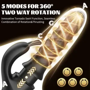 2026 Tornado Swirling G Spot Rabbit Vibratorr 360° Rotating Thrusting Female sexx Toys for Clitoral Anal Stimulation Masturbation Bangladesh (New)