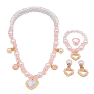 Dreamy Dress Up Set 5Pcs Princess Jewelry Imitation Pearl Collection Magical Gift for Little Girls no cardboard Bangladesh (New)