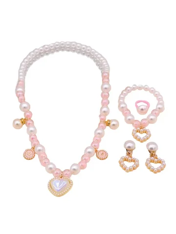 Dreamy Dress Up Set 5Pcs Princess Jewelry Imitation Pearl Collection Magical Gift for Little Girls no cardboard Bangladesh (New)