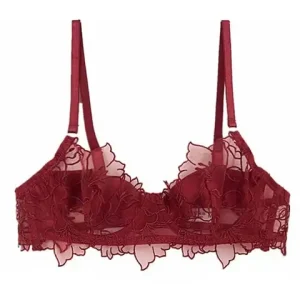 French Underwear Set sexxy Lace Flowers Embroidery Bra Set Women Intimates Summer Ultra Thin Breathable Bralette Lingerie Panties Bangladesh (New)