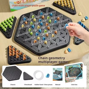 Chain Triangle Chess Game Triggle Rubber Band Game Educational Interactive Game Battle Set For Family Party Gift Bangladesh (New)