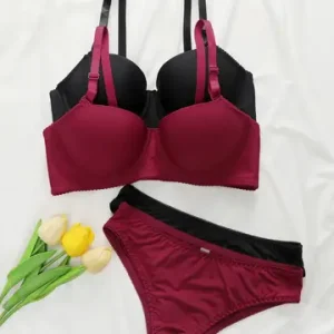 2sets Solid Underwire Lingerie Set Women Push Up Bra With Steel Ring Fashion Women Underwear Panty Everyday Bras Sets J2611 Bangladesh (New)
