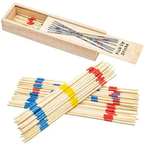Classic Wooden Pick Up Sticks Game Colorful Development Interactive Learning Fun Family Party Multiplayer Puzzle Toy Kid Adult Bangladesh (New)