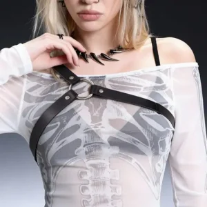 Adjustable Leather Body Chest Harness sexxy Lingerie Accessory for Women Perfect for Raves Parties and Dance Bangladesh (New)