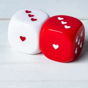 6PCS Red And White Heart Dice 25MM Poker Party Favors KTV Bar Drinking Games For Adults Couple Gift Valentine s Day Funny Bangladesh (New)
