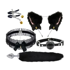 Cute Tail Anal Plug Bow Knot sexx Toys For Female Male Soft Cat Ears Headbands Collar Cosplay Couples Accessories Bangladesh (New)