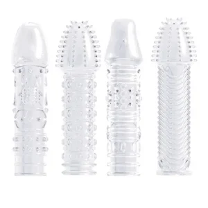4type Ribbed Textured Peniss Sleeves Lasting Condom Extender Enlargement Vibratorr Sheath Delay Cock ring Condomss sexx Toys for man Bangladesh (New)