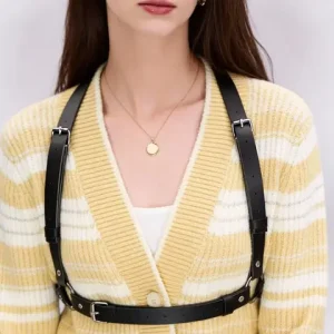 Women s Leather Body Harness Adjustable Straps Lightweight Design Ideal for Layering Special Occasions Bangladesh (New)
