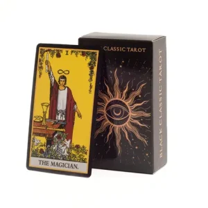 Black Classic Tarot Cards Deck 78pcs Fortune Telling Game Set with Guidebook for Family Gatherings and Board Games Bangladesh (New)