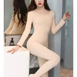 Unisexx Autumn Winter Fleece Bodystocking Zipper Open Crotch Bodysuit Tights sexxy Leotard Conjoined Lingerie Thermal Pyjamas Body Bangladesh (New)
