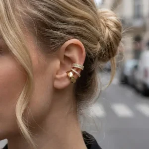 3Pcs/Set C Shaped Inlaid Rhinestone Clip Earrings Set For Women Men Fashion Geometric Non Pierced Ear Cuffs Party Jewelry Gifts Bangladesh (New)