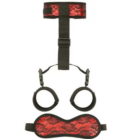 Adjustable Handcuffs And Blindfold Adult sexx Toys For Women Couples Collar Erotic Bdsm Bondage Set No Vibratorr Games sexx Shop Bangladesh (New)