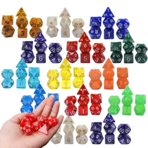 35/70pcs Multicolour Dice Set with Bags Multiple Colors Polyhedral RPG DND Role Playing Dragons Board Game Multiple Dice TMZ Bangladesh (New)