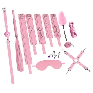 sexx Toys BDSM Bondage Kits Genuine Leather Restraint Set Handcuffs Collar Gag Vibrators sexx Toys For Women Couples Adult Games Bangladesh (New)