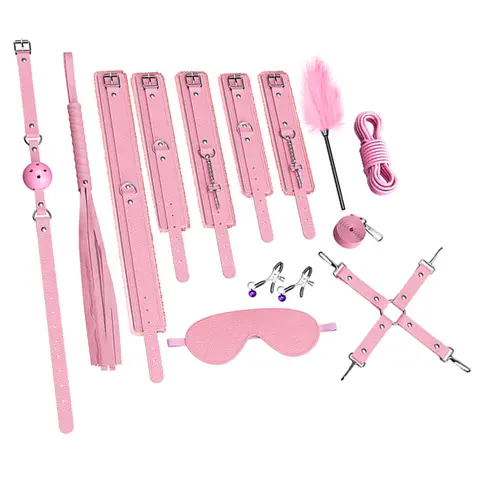 sexx Toys BDSM Bondage Kits Genuine Leather Restraint Set Handcuffs Collar Gag Vibrators sexx Toys For Women Couples Adult Games Bangladesh (New)