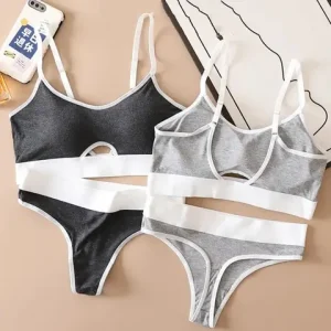 Seamless Bras Sports Bra And Panties Set Women Hollow Out Cotton Underwear U Back Push Up Bras Comfort sexxy Lingerie Set Bangladesh (New)