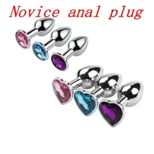 Novice anal plug sexx toy crystal heart smooth steel extreme butt plug female prostate massager stimulator adult sexx product Bangladesh (New)
