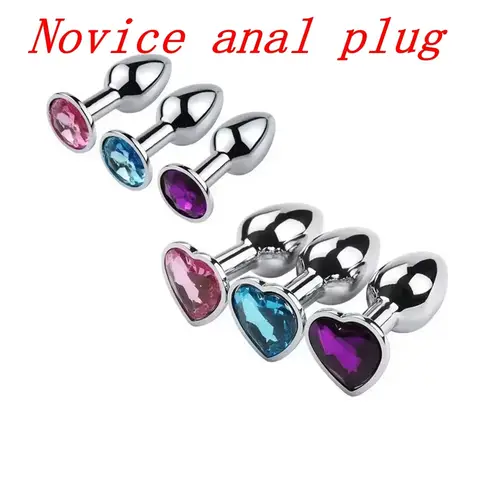 Novice anal plug sexx toy crystal heart smooth steel extreme butt plug female prostate massager stimulator adult sexx product Bangladesh (New)