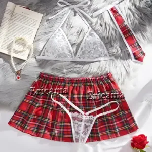 Erotic sexxy Student Uniform Bra And Panty Set Underwear Transparent Bra Exotic Sets sexxy Thong Woman Porn Lingerie Women Set Bangladesh (New)